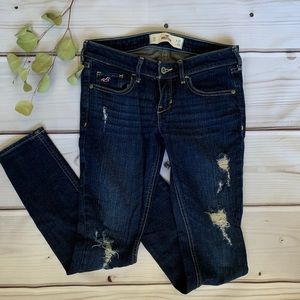 Hollister Dark-wash Distressed Jeans